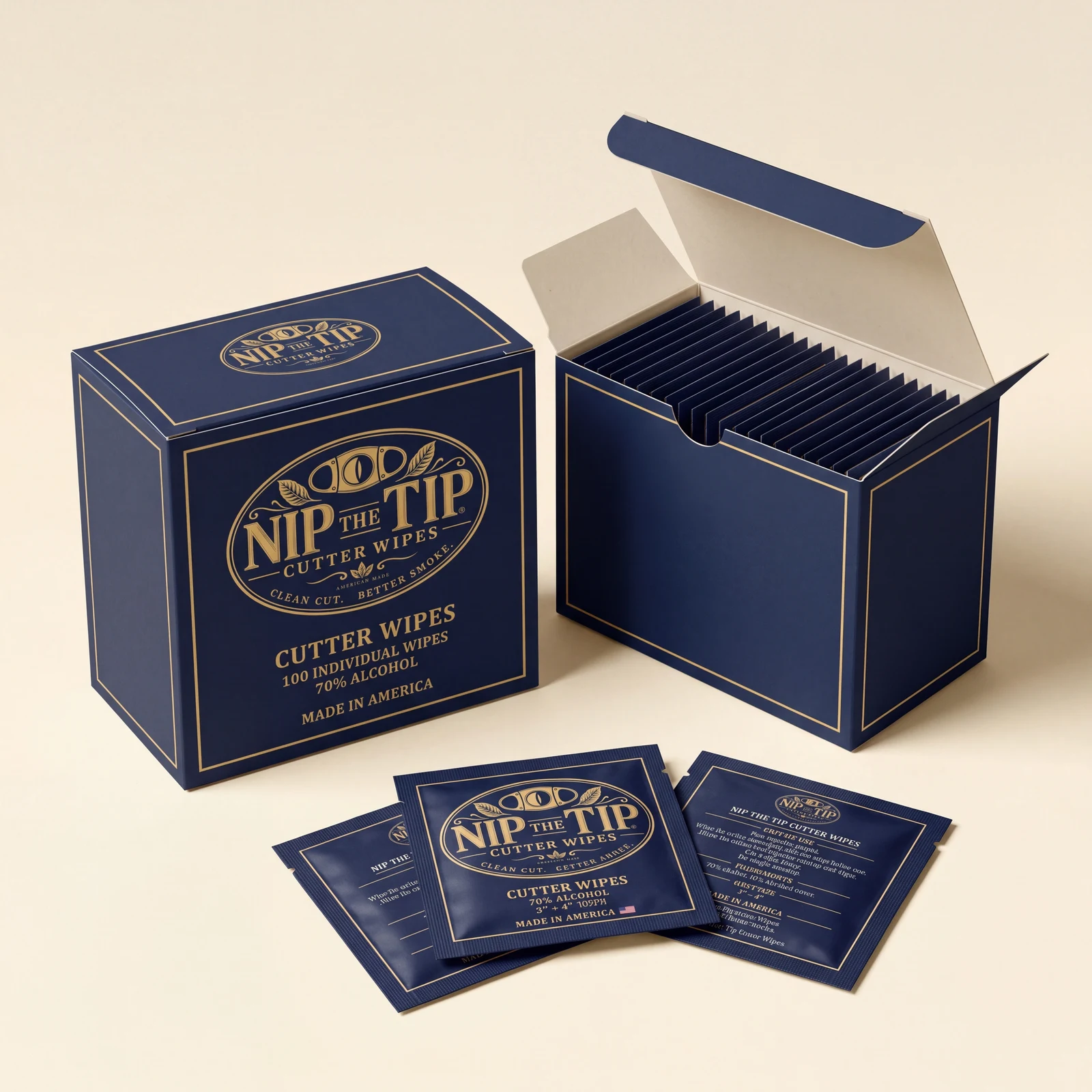 Nip the Tip boxes and individually wrapped cutter wipes
