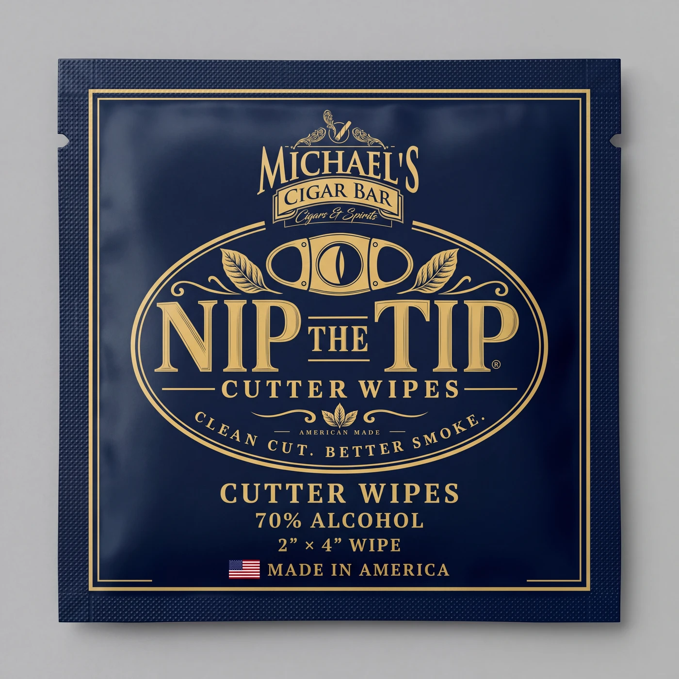 Custom-branding example featuring Michael’s Cigar Bar and Nip the Tip logos